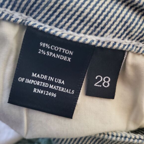 Neiman Marcus Parker Smith pinstripe step raw hem skinny jeans - Picture 11 of 11